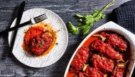 Eggplant Stuffed With Onions, Peppers, Cheese and Nuts. Photo by Stacy Zarin Goldberg for The Washington Post. 