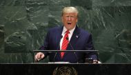 U.S. President Donald Trump addresses the 74th session of the United Nations General Assembly at U.N. headquarters in New York City, New York, U.S., September 24, 2019. REUTERS/Lucas Jackson