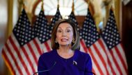 House Speaker Nancy Pelosi (D-CA) announces the House of Representatives will launch a formal inquiry to investigate whether to impeach U.S. President Donald Trump following a closed House Democratic caucus meeting at the U.S. Capitol in Washington, U.S.,