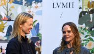 English fashion designer Stella McCartney and Louis Vuitton Executive vice president Delphine Arnault on September 25, 2019 at LVMH headquarters in Paris AFP Eric Piermont