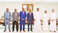 Qatar Chamber’s First Vice-Chairman, Mohamed bin Ahmed bin Towar Al Kuwari (third right), and Sadik Hiris Warfa (centre), Somalia’s Minister of Labour and Social Affairs, with other officials on the sidelines of the event.