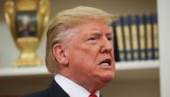 FILE PHOTO: U.S. President Donald Trump speaks during a ceremonial swearing-in for Labor Secretary Eugene Scalia at the White House in Washington, U.S., September 30, 2019. REUTERS/Leah Millis