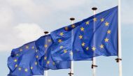 European Union flags are seen in front of the Berlaymont Building in Brussels, Belgium on March 02, 2017. Dursun Aydemir / Anadolu Agency