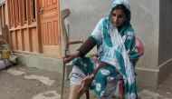 FILE PHOTO: Pakistani Kashmiri Salima Bibi, 24, a victim of landmine wearing an artificial limb before giving an awareness campaign talk to local residents at a village in Pakistan-controlled Kashmir. AFP / Sajjad Qayyum