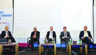FROM LEFT: Mohsin Mujtaba, Director, Product and Market Development, Qatar Stock Exchange; Raman Aylur Subramanian, Global Head of Equity Applied Research, MSCI; Akber Khan, Senior Director for Asset Management, Al Rayan Investment; Jean-Maurice Ladure, E