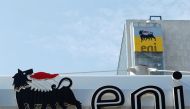 The logo of Italian energy company Eni is seen at a gas station in Rome, Italy September 30, 2018. Reuters/Alessandro Bianchi
