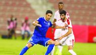 Action from the Ooredoo Cup Group B match between Al Khor and Al Arabi at the Al Arabi Stadium yesterday.