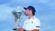 Lanto Griffin poses with the trophy after winning the Houston Open at the Golf Club of Houston on October 13, 2019 in Humble, Texas. Sam Greenwood/Getty Images/AFP