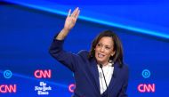 Senator Kamala Harris speaks during the fourth U.S. Democratic presidential candidates 2020 election debate in Westerville, Ohio, U.S., October 15, 2019. REUTERS/Shannon Stapleton