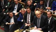 Britain's Prime Minister Boris Johnson speaks ahead of a vote on his renegotiated Brexit deal, on what has been dubbed 