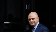 Britain's Chancellor of the Exchequer Sajid Javid leaves 11 Downing Street in central London on October 19, 2019.  AFP / Tolga Akmen 