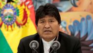 President Evo Morales speaks during a news conference at the presidential palace La Casa Grande del Pueblo in La Paz, Bolivia, October 23, 2019. Reuters/Manuel Claure