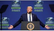 U.S. President Donald Trump delivers keynote remarks at the Shale Insight 2019 Conference in Pittsburgh, Pennsylvania, U.S., October 23, 2019. REUTERS/Leah Millis