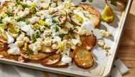  Greek-ish Potato Nachos. Photo by Tom McCorkle for The Washington Post. 
