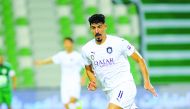 Al Sadd’s Baghdad Bounedjah during the match against Al Ahli.