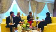Reem Al Mansouri (right), Assistant Undersecretary of Digital Society Development at the Ministry of Transportation and Communications (MoTC) speaking to the TBY team. 