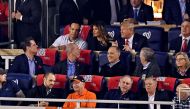 President Donald Trump and his wife Melania Trump watch game five of the 2019 World Series between the Houston Astros and the Washington Nationals at Nationals Park. Mandatory Credit: Tommy Gilligan-USA TODAY Sports