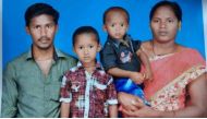 Britto Arockiaraj and Kala Mary with their sons Punith Roshan and Sujith Wilson. (Photo Credit: The Hindu) 
 