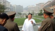This undated picture released from North Korea's official Korean Central News Agency (KCNA) on October 25, 2019 shows North Korean leader Kim Jong-Un visiting Yangdok County Hot Spring Resort. South Korea OUT / 