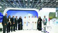 Senior officials posing for a group picture at Milaha’s pavilion at ‘2019 Qatar IT Conference and Exhibition’ (QITCOM), which concluded on Friday at  Qatar National Convention Center.