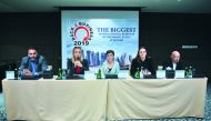 FROM LEFT: Yigit Yeltepe, Vice President of the Turkish Businessmen Association; Palma Libotte, Chairperson of the Italian Chamber of Commerce in Qatar; Carlotta Colli, Deputy Head of Mission at the Italian Embassy in Qatar; Kathrin Lemke, Manager of AHK 