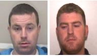 A handout photo made available by Essex Police in London on October 29, 2019, shows Christopher Hughes (L) and his brother Ronan Hughes, who are being sought in connection with the discovery of the 39 Vietnamese bodies found in a truck in Grays on October