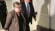 Catherine Croft, Foreign Service officer and former Ukraine specialist at the National Security Council, leaves the Sensitive Compartmented Information Facility (SCIF) after being deposed in the continued House impeachment inquiry of President Donald Trum