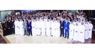 H E Saad Sherida Al Kaabi, Minister of State for Energy Affairs, President & CEO of Qatar Petroleum with the Muntajat officials.