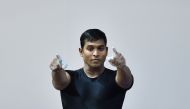In this file photo taken on July 27, 2014 India's Ravi Kumar Katulu celebrates after a lift during the men's weightlifting 77kg class at the SECC Precinct during the 2014 Commonwealth Games in Glasgow.