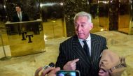 Roger Stone speaks with media after meeting with US President-elect Donald Trump at Trump Tower in New York on December 6, 2016. AFP / Eduardo Munoz Alvarez