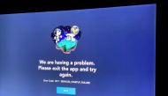 An error message for Disney’s streaming service is seen on a TV in New York, U.S. November 12, 2019. Reuters/Ken Li
