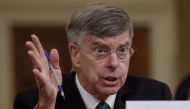 Top US diplomat in Ukraine William Taylor testifies during the House Intelligence Committee on Capitol Hill in Washington, DC on November 13, 2019, at the first public impeachment hearing of President Donald Trump's efforts to tie US aid for Ukraine to in