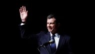 US Democratic presidential candidate Pete Buttigieg arrives on stage for a conversation with Morehouse professor Dr. Adrienne Jones at Morehouse College in Atlanta, Georgia, U.S. November 18, 2019. REUTERS/Elijah Nouvelage