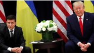 Ukraine's President Volodymyr Zelensky listens during a meeting with US President Donald Trump on the sidelines of the 74th UNGA session in New York on September 25, 2019 (Reuters/Jonathan Ernst) 