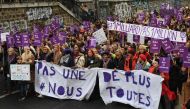 (From5L) French actress Alexandra Lamy, French actress Julie Gayet, French actress Nadege Beausson Diagne, French director and actress Eva Darlan, French senator and former minister Laurence Rossignol, French humorist and activist Muriel Robin, French act