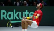 Spain's Rafael Nadal celebrates after winning his match against Canada's Denis Shapovalov and winning the Davis Cup, Madrid, Spain - November 24, 2019. Reuters/Sergio Perez 