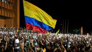 People take part in a protest against the government of Colombia's President Ivan Duque, in Cali, Colombia on November 23, 2019. AFP / Luis Robayo
 