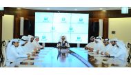 H E Saad Sherida Al Kaabi, the Minister of State for Energy Affairs, the President and CEO of Qatar Petroleum addressing the media at QP’s headquarters, yesterday.