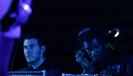 Musicians Robert Del Naja and Daddy G (R) of British trip hop band Massive Attack perform during the Heineken Open'er Festival in Gdynia, northern Poland, July 6, 2008. Reuters/Kacper Pempel