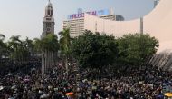 Anti-government protesters attend the 