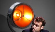 French President Emmanuel Macron attends the annual conference of the French maritime economy in Montpellier, southern France, on December 3, 2019. / AFP / Pool / Guillaume Horcajuelo 
