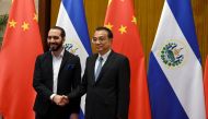 El Salvador's President Nayib Bukele meets with China's Premier Li Keqiang at the Great Hall of the People in Beijing, China December 3, 2019. Noel Celis/Pool via Reuters
 