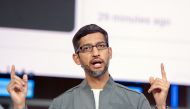 (FILES) In this file photo taken on May 07, 2019 Google CEO Sundar Pichai speaks during the Google I/O 2019 keynote session at Shoreline Amphitheatre in Mountain View, California. AFP / Josh Edelson