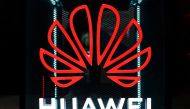 The Huawei logo is pictured at the IFA consumer tech fair in Berlin, Germany, September 5, 2019. REUTERS/Hannibal Hanschke/File Photo