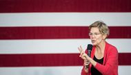 Elizabeth Warren addresses a crowd outside of the Francis Marion Performing Arts Center October 26, 2019 in Florence, South Carolina. Sean Rayford / Getty Images / AFP