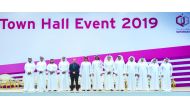 Qatargas officials on the sidelines of one of the Town Hall meetings.