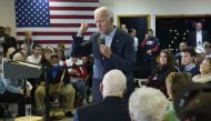 Democratic presidential candidate former U.S. Vice president Joe Biden campaigns at a VFW Hall December 7, 2019 in Oelwein, Iowa. Former Democratic presidential candidate John Kerry recently announced his endorsement of Biden with the Iowa caucuses less t