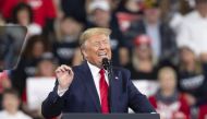 US President Donald Trump speaks during a campaign rally on December 10, 2019 at Giant Center in Hershey, Pennsylvania, United States. ( Lev Radin - Anadolu Agency )