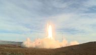 This video grab taken from a US Department of Defense handout video released on December 12, 2019, shows a ballistic missile being launched from Vandenberg Air Force Base in California. AFP