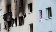 A damaged apartment building is pictured in Blankenburg, eastern Germany on December 13, 2019.  AFP / Jens Schlueter
 